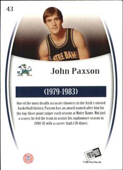 2007-08 Press Pass Legends - Silver #43 John Paxson Back