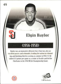 2007-08 Press Pass Legends - Silver #49 Elgin Baylor Back