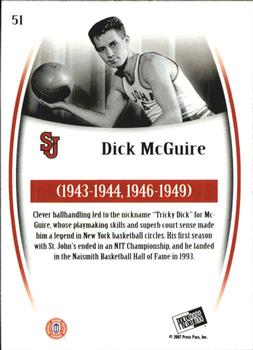 2007-08 Press Pass Legends - Silver #51 Dick McGuire Back