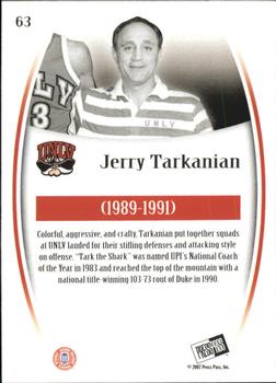 2007-08 Press Pass Legends - Silver #63 Jerry Tarkanian Back