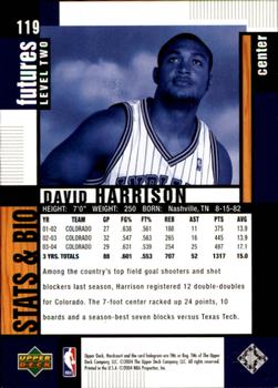 2004-05 Upper Deck Hardcourt #119 David Harrison Back