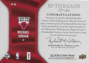 2007-08 SP Rookie Threads - SP Threads #SP-MJ Michael Jordan Back