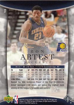 2004-05 Upper Deck Trilogy #37 Ron Artest Back