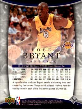 2004-05 Upper Deck Trilogy #43 Kobe Bryant Back