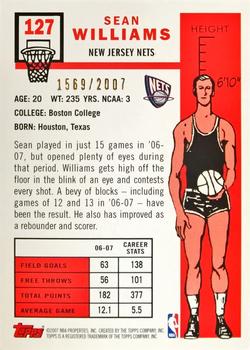 2007-08 Topps - 1957-58 Variations Gold #127 Sean Williams Back