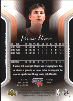 2004-05 Upper Deck Ultimate Collection #10 Primoz Brezec Back
