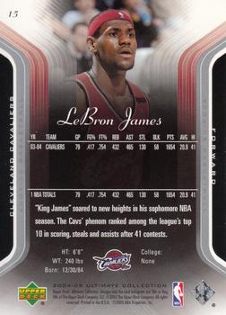 2004-05 Upper Deck Ultimate Collection #15 LeBron James Back