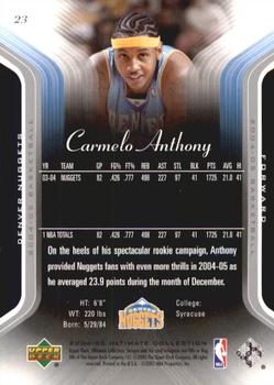 2004-05 Upper Deck Ultimate Collection #23 Carmelo Anthony Back