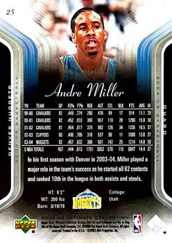 2004-05 Upper Deck Ultimate Collection #25 Andre Miller Back