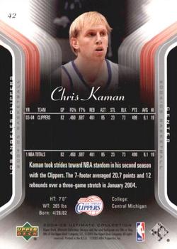 2004-05 Upper Deck Ultimate Collection #42 Chris Kaman Back