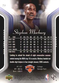 2004-05 Upper Deck Ultimate Collection #73 Stephon Marbury Back