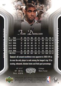 2004-05 Upper Deck Ultimate Collection #97 Tim Duncan Back