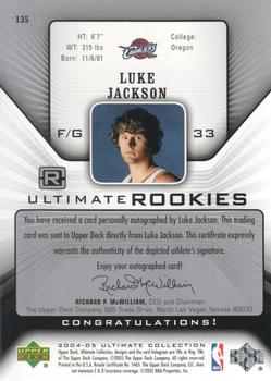 2004-05 Upper Deck Ultimate Collection #135 Luke Jackson Back