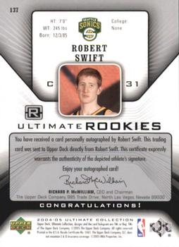 2004-05 Upper Deck Ultimate Collection #137 Robert Swift Back