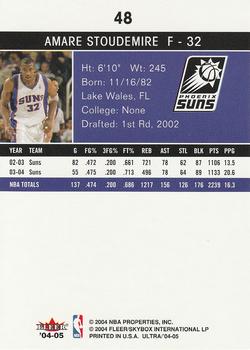 2004-05 Ultra #48 Amare Stoudemire Back
