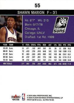 2004-05 Ultra #55 Shawn Marion Back