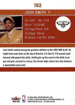 2004-05 Ultra #192 Josh Smith Back