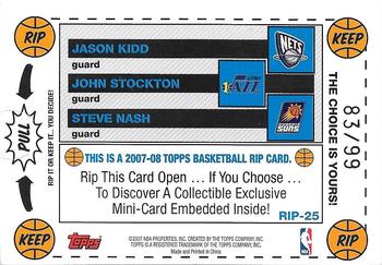2007-08 Topps - Rip Card Combinations #RIP-25 Jason Kidd / John Stockton / Steve Nash Back