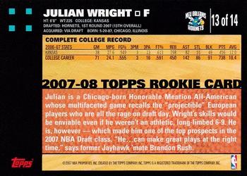 2007-08 Topps - Rookie Set #13 Julian Wright Back