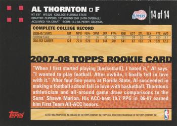 2007-08 Topps - Rookie Set #14 Al Thornton Back