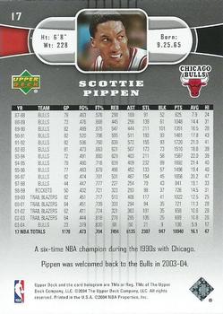 2004-05 Upper Deck #17 Scottie Pippen Back