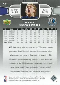 2004-05 Upper Deck #32 Dirk Nowitzki Back
