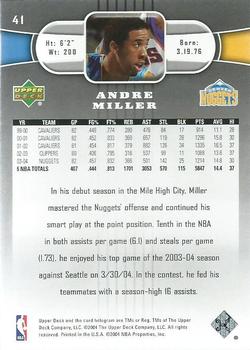2004-05 Upper Deck #41 Andre Miller Back