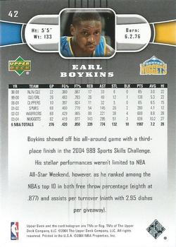 2004-05 Upper Deck #42 Earl Boykins Back