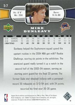 2004-05 Upper Deck #57 Mike Dunleavy Back