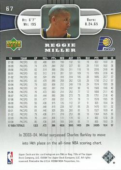 2004-05 Upper Deck #67 Reggie Miller Back