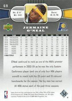 2004-05 Upper Deck #69 Jermaine O'Neal Back