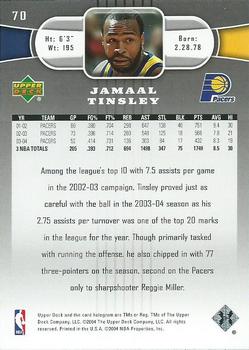 2004-05 Upper Deck #70 Jamaal Tinsley Back