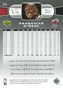 2004-05 Upper Deck #95 Shaquille O'Neal Back