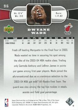2004-05 Upper Deck #96 Dwyane Wade Back