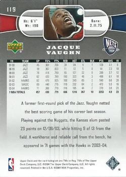 2004-05 Upper Deck #119 Jacque Vaughn Back