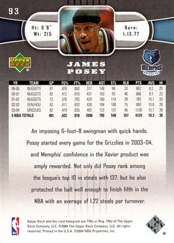 2004-05 Upper Deck #93 James Posey Back