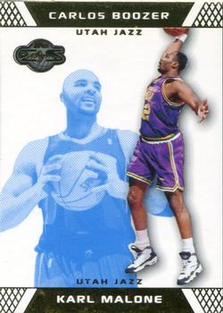 2007-08 Topps Co-Signers - Gold Blue #42 Karl Malone / Carlos Boozer Front