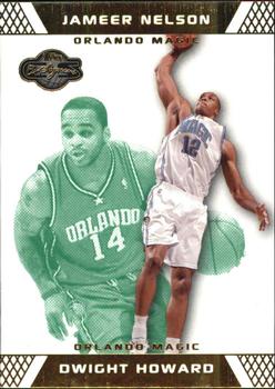 2007-08 Topps Co-Signers - Gold Green #12 Dwight Howard / Jameer Nelson Front