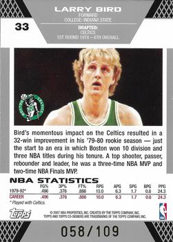 2007-08 Topps Co-Signers - Gold Red #33 Larry Bird / Paul Pierce Back