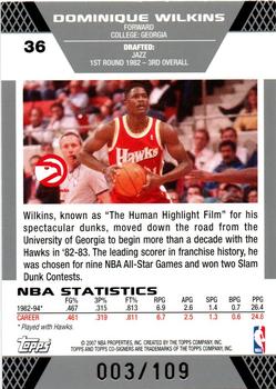 2007-08 Topps Co-Signers - Gold Red #36 Dominique Wilkins / Joe Johnson Back