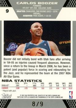2007-08 Topps Co-Signers - Gold Red Foil #9 Carlos Boozer / Deron Williams Back