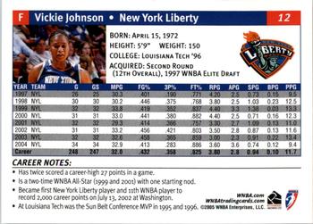 2005 Rittenhouse WNBA #12 Vickie Johnson Back