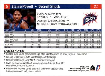 2005 Rittenhouse WNBA #21 Elaine Powell Back
