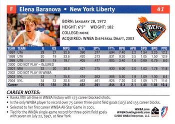 2005 Rittenhouse WNBA #41 Elena Baranova Back