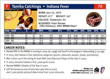 2005 Rittenhouse WNBA #70 Tamika Catchings Back