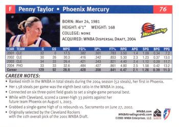 2005 Rittenhouse WNBA #76 Penny Taylor Back