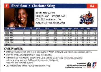 2005 Rittenhouse WNBA #84 Sheri Sam Back