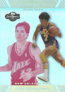 2007-08 Topps Co-Signers - Silver Red Foil #39 Pete Maravich / John Stockton Front