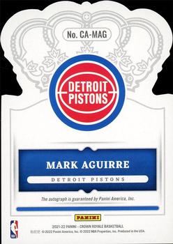 2021-22 Panini Crown Royale - Crown Autographs Red #CA-MAG Mark Aguirre Back