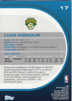 2005-06 Finest #17 Luke Ridnour Back